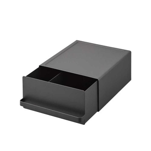 引き出し付き家電下ラック(ブラック)