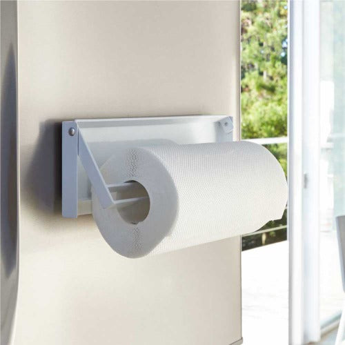 片手でカット マグネットキッチンペーパーホルダー(ホワイト)