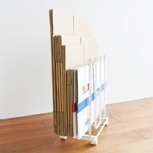 そのまま結べる！ダンボールストッカー(ホワイト)