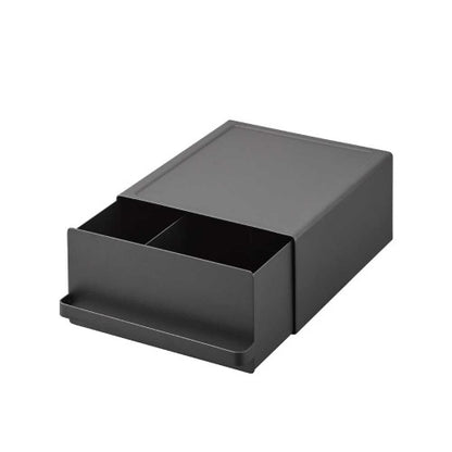 引き出し付き家電下ラック(ブラック)