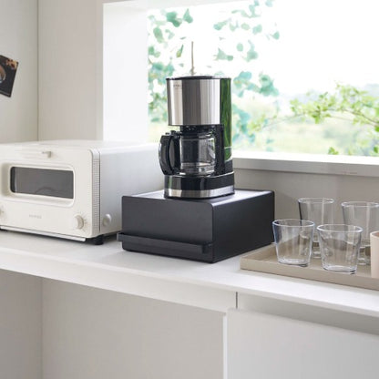 引き出し付き家電下ラック(ブラック)