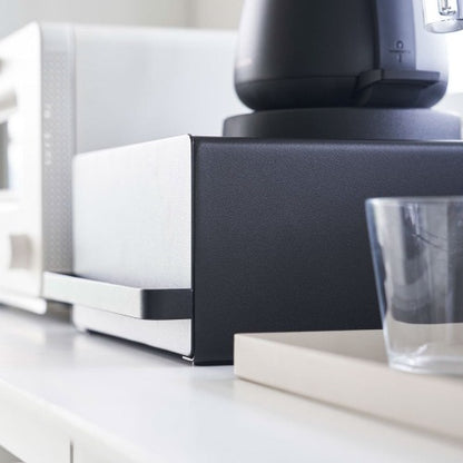 引き出し付き家電下ラック(ブラック)