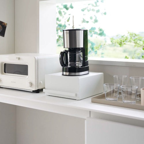 引き出し付き家電下ラック(ホワイト)