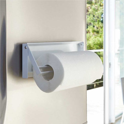 片手でカット マグネットキッチンペーパーホルダー(ホワイト)