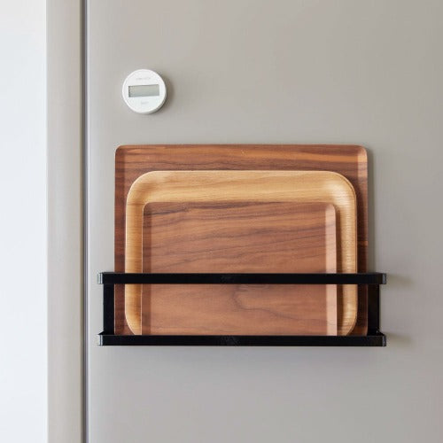 マグネット冷蔵庫横サプリ＆調味料ラック(ブラック)