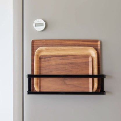 マグネット冷蔵庫横サプリ＆調味料ラック(ブラック)