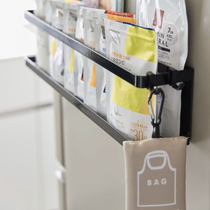 マグネット冷蔵庫横サプリ＆調味料ラック(ブラック)