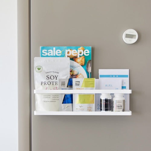 マグネット冷蔵庫横サプリ＆調味料ラック(ホワイト) – ハミング