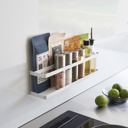 マグネット冷蔵庫横サプリ＆調味料ラック(ホワイト)
