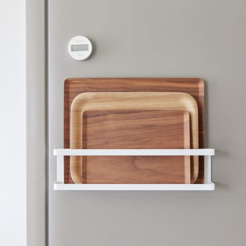 マグネット冷蔵庫横サプリ＆調味料ラック(ホワイト)