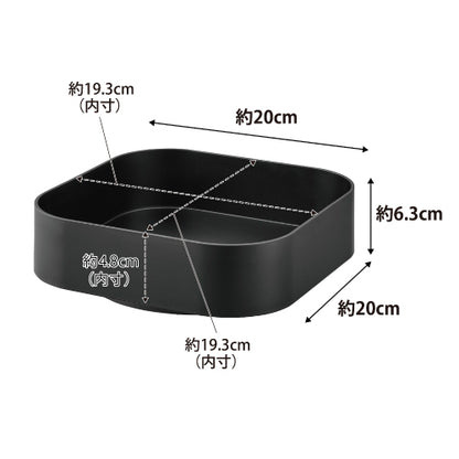 回転式収納ラック スクエア(ブラック)