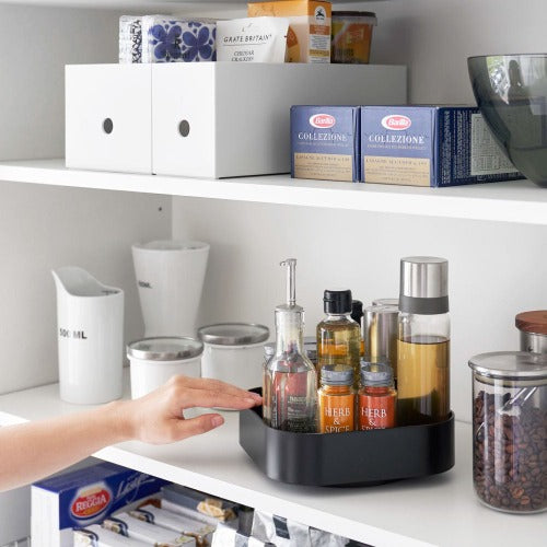 回転式収納ラック スクエア(ブラック)