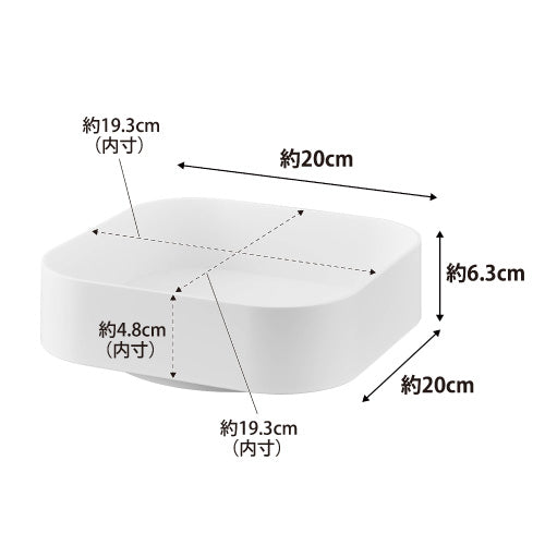 回転式収納ラック スクエア(ホワイト)
