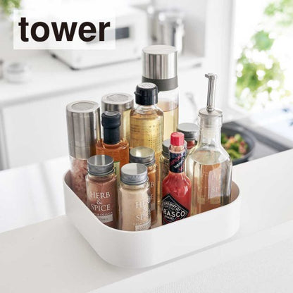 回転式収納ラック スクエア(ホワイト)