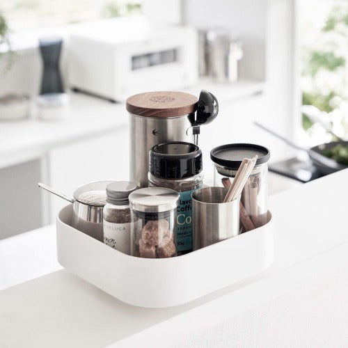 回転式収納ラック スクエア(ホワイト)