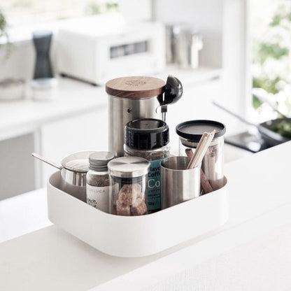 回転式収納ラック スクエア(ホワイト)